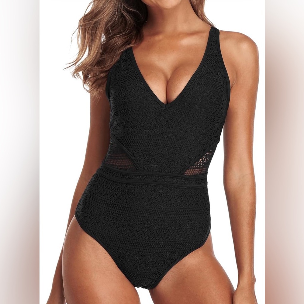 One Piece Swimsuit Women Crochet High Waisted Bathing Suit